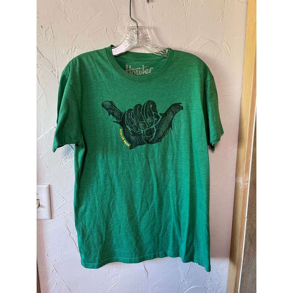 Howler Bros Mens Green Shaka Fish Graphic T-Shirt Short Sleeve Heed‎ The Call M
